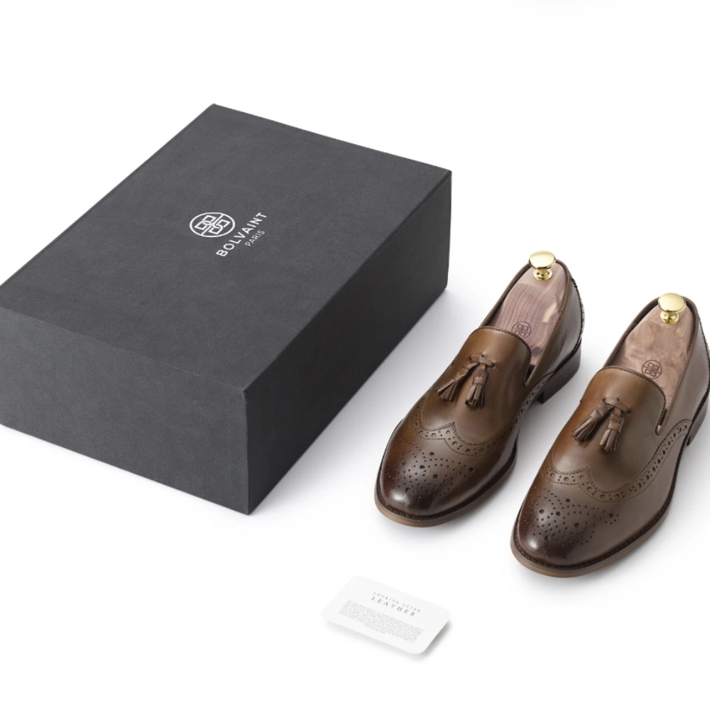 Bolvaint Verrocchio Mens 10 Brown Leather Tassel Loafer Slip On Dress Shoe